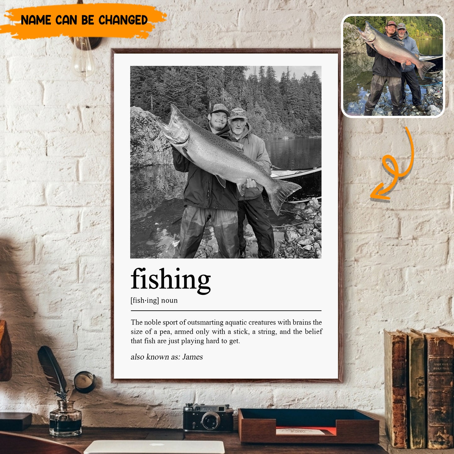 Personalized Fishing Definition Photo Poster & Canvas