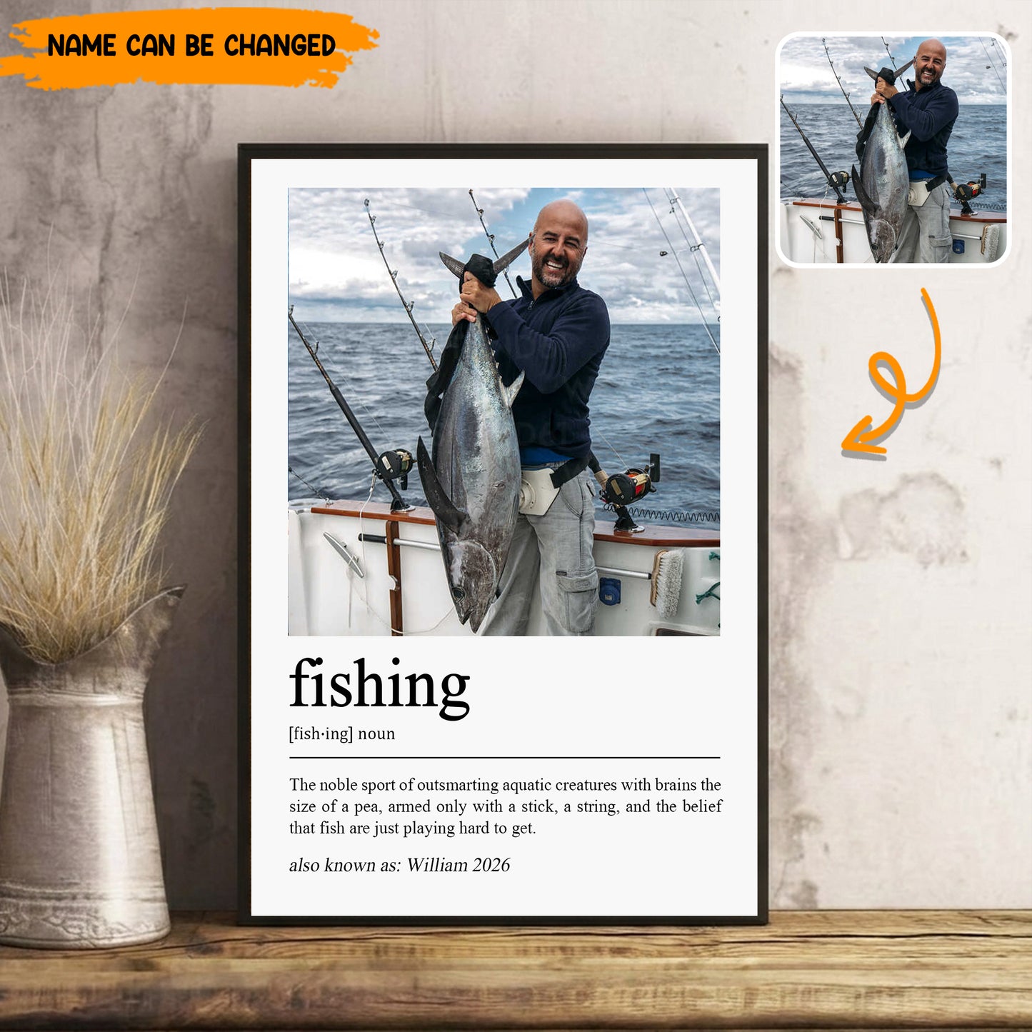Personalized Fishing Definition Photo Poster & Canvas