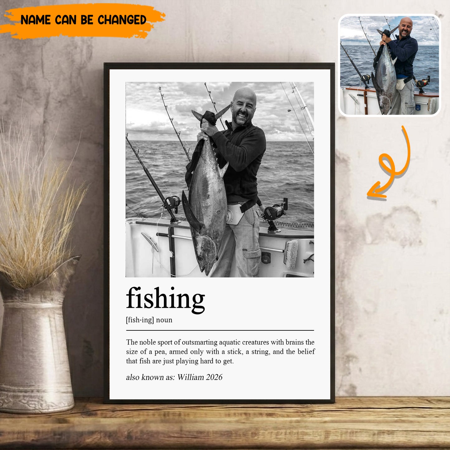 Personalized Fishing Definition Photo Poster & Canvas
