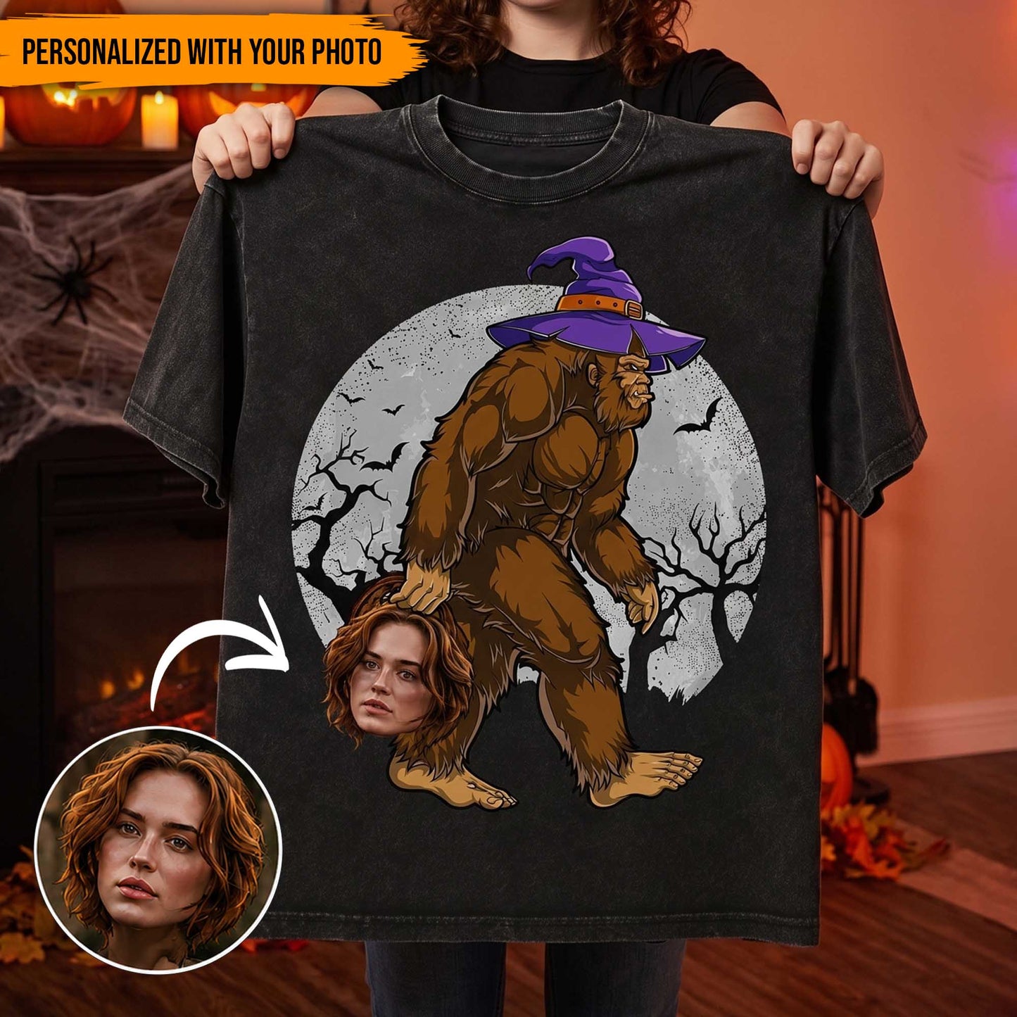 Bigfoot Halloween Shirt - Personalized With Photo