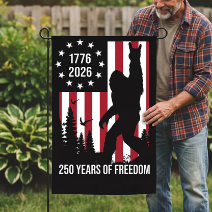Personalized Bigfoot American Freedom Garden Flag