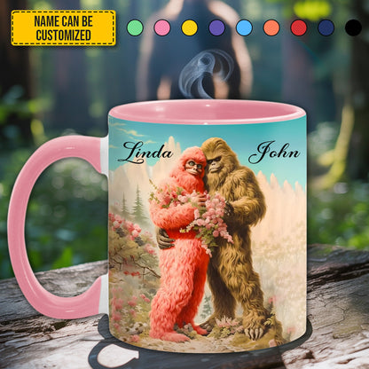 BigFoot Lovers Anniversary – Personalized Accent Mug Birthday, Anniversary Gift For Lover, Couples, Spouses, Husband, Wife
