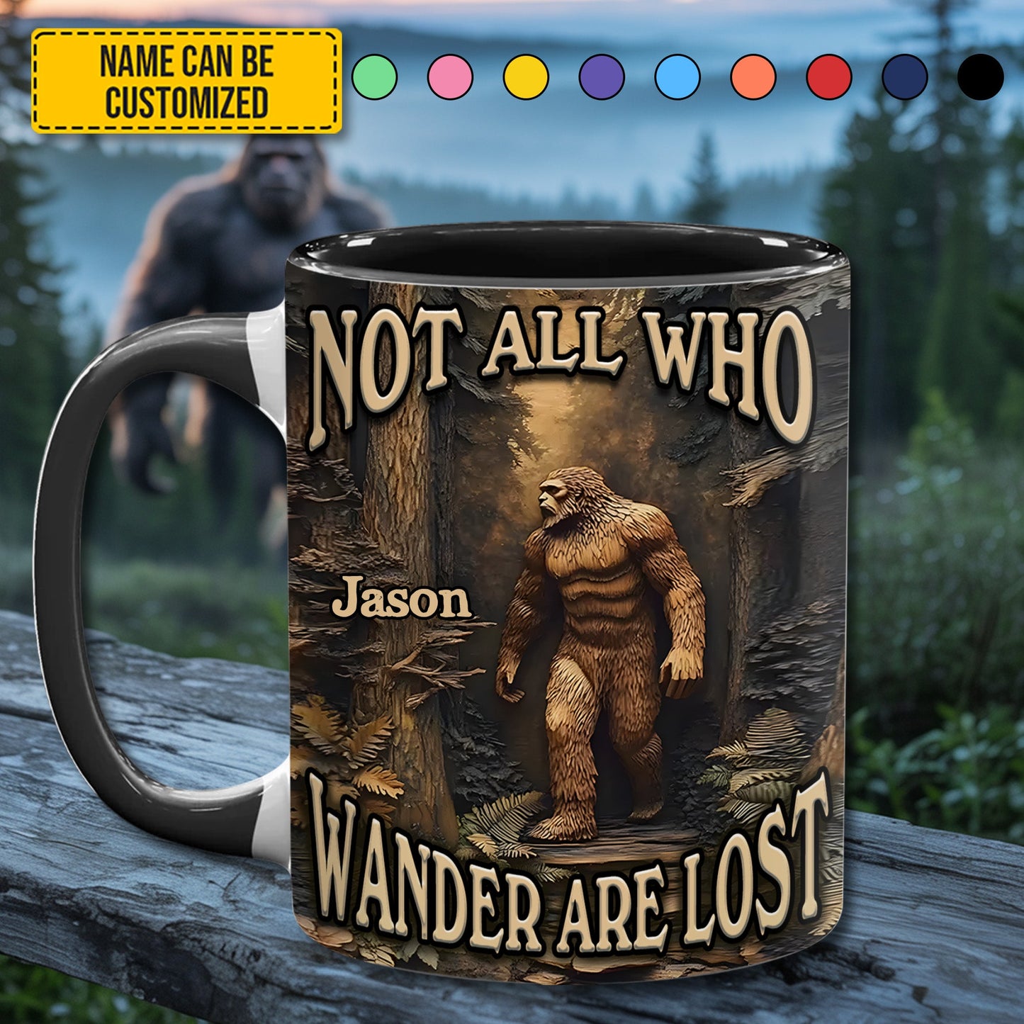 Leave No Trace – Personalized Bigfoot Accent Mug