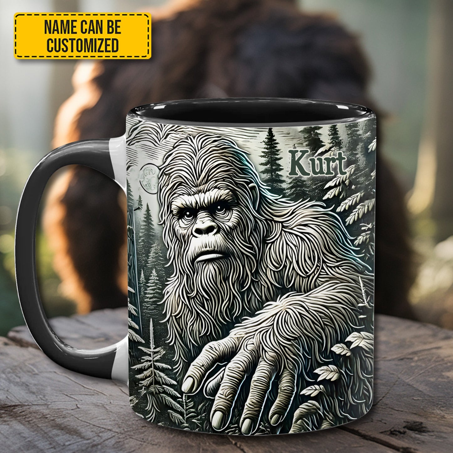 The Hider – Personalized Bigfoot Accent Mug