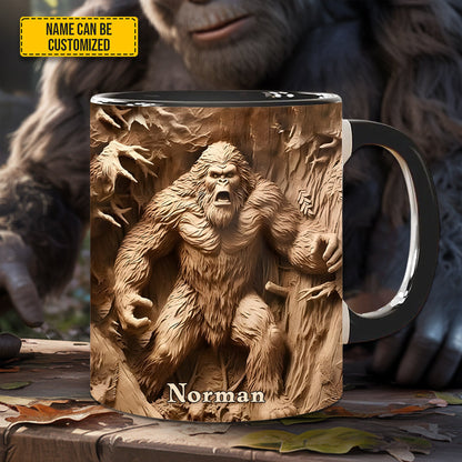 Bigfoot Sasquatch Print Forest Toile Funny - Personalized Accent Mug