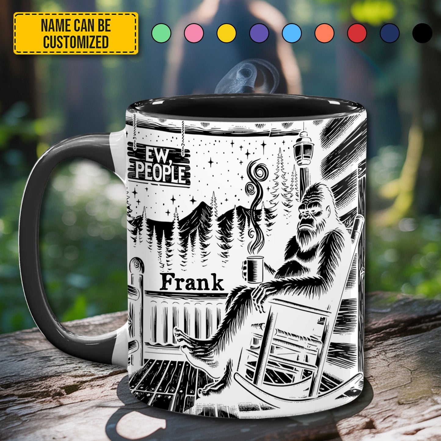 BigFoot Lovers Anniversary – Personalized Bigfoot Accent Mug