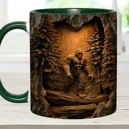 Personalized Sasquatch In The Woods Mug – Custom Name Wilderness Accent Mug