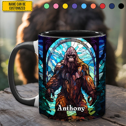 Personalized Bigfoot Stained Glass Accent Mug