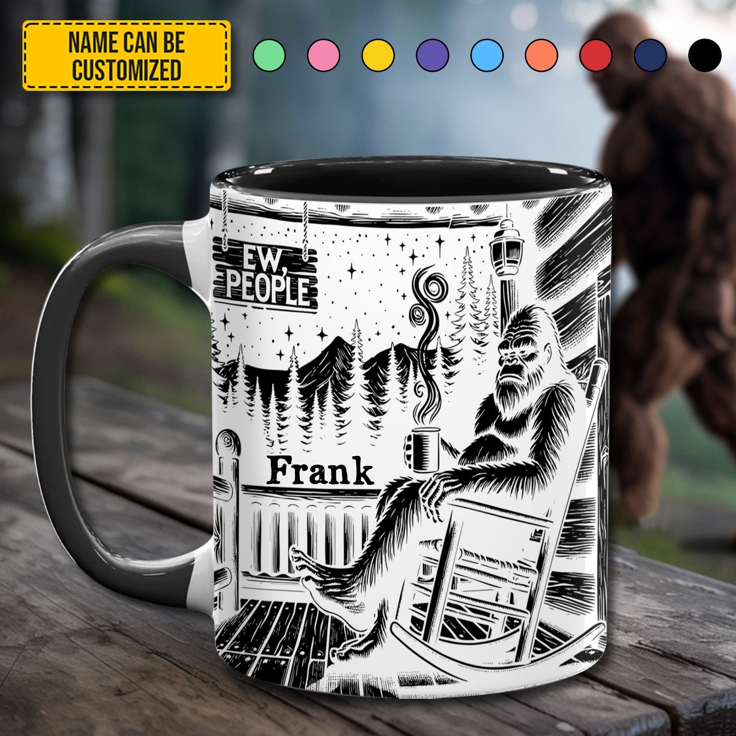 BigFoot Lovers Anniversary – Personalized Bigfoot Accent Mug