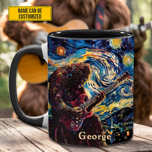 Bigfoot Sasquatch Print Forest Toile Funny Accent Mug