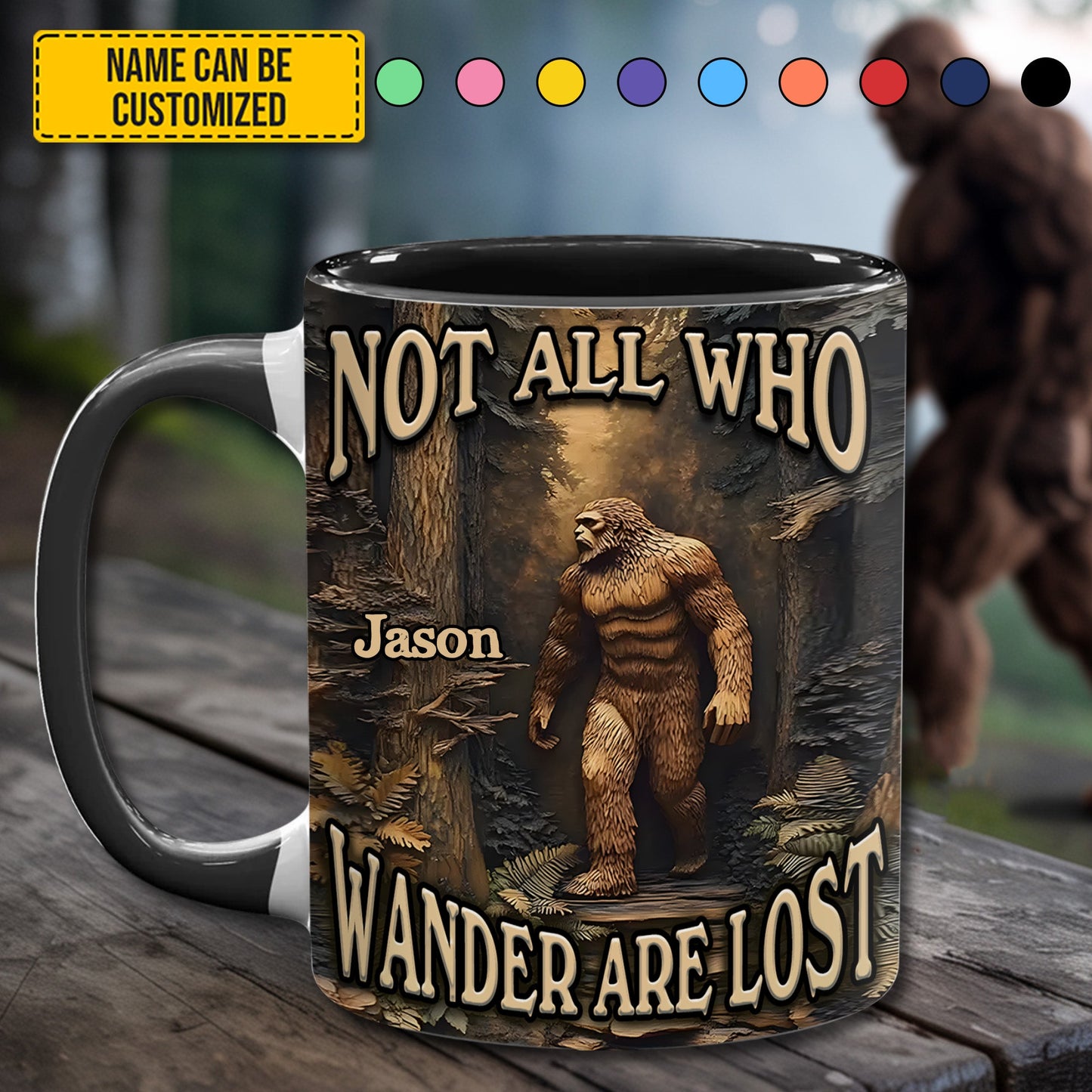 Leave No Trace – Personalized Bigfoot Accent Mug