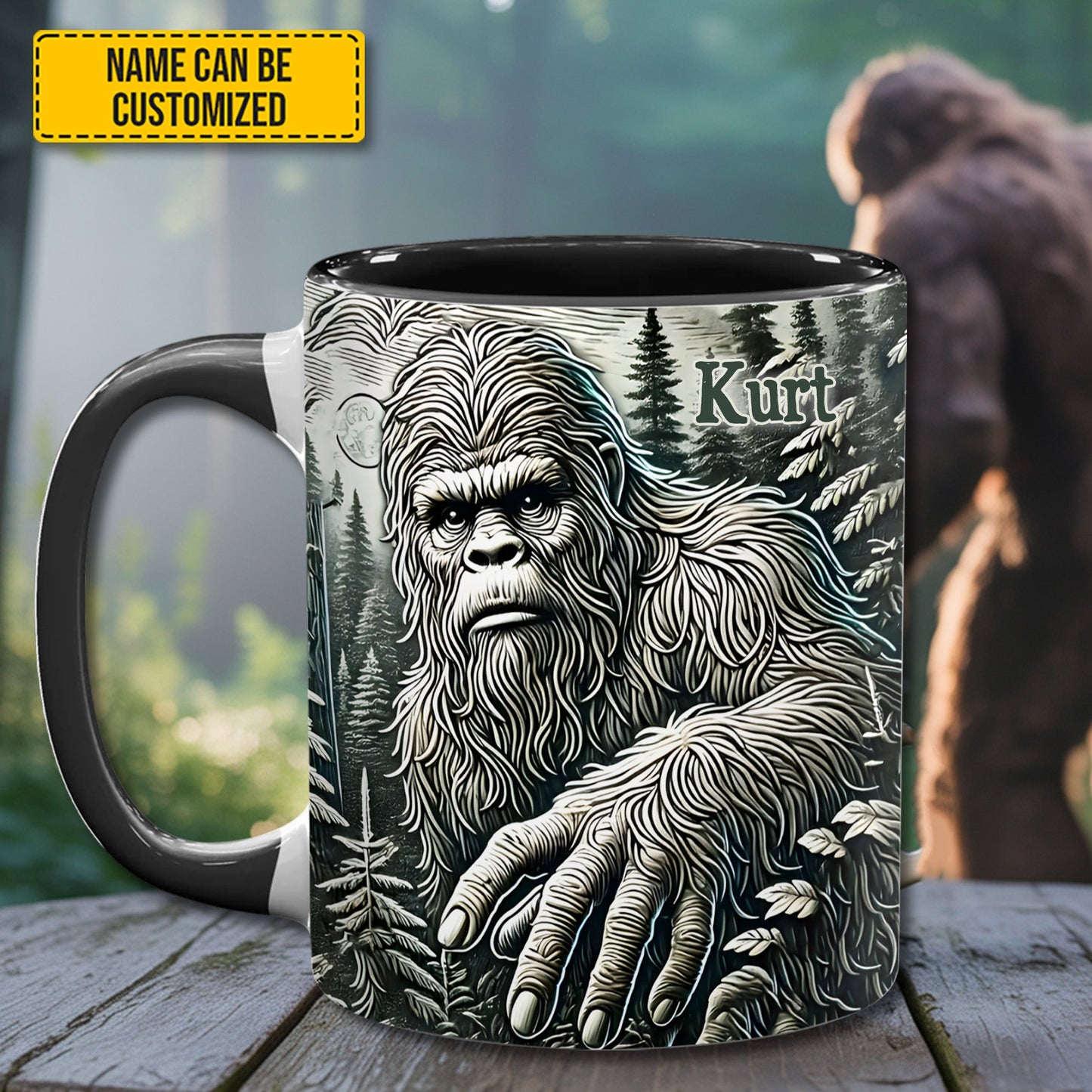 The Hider – Personalized Bigfoot Accent Mug