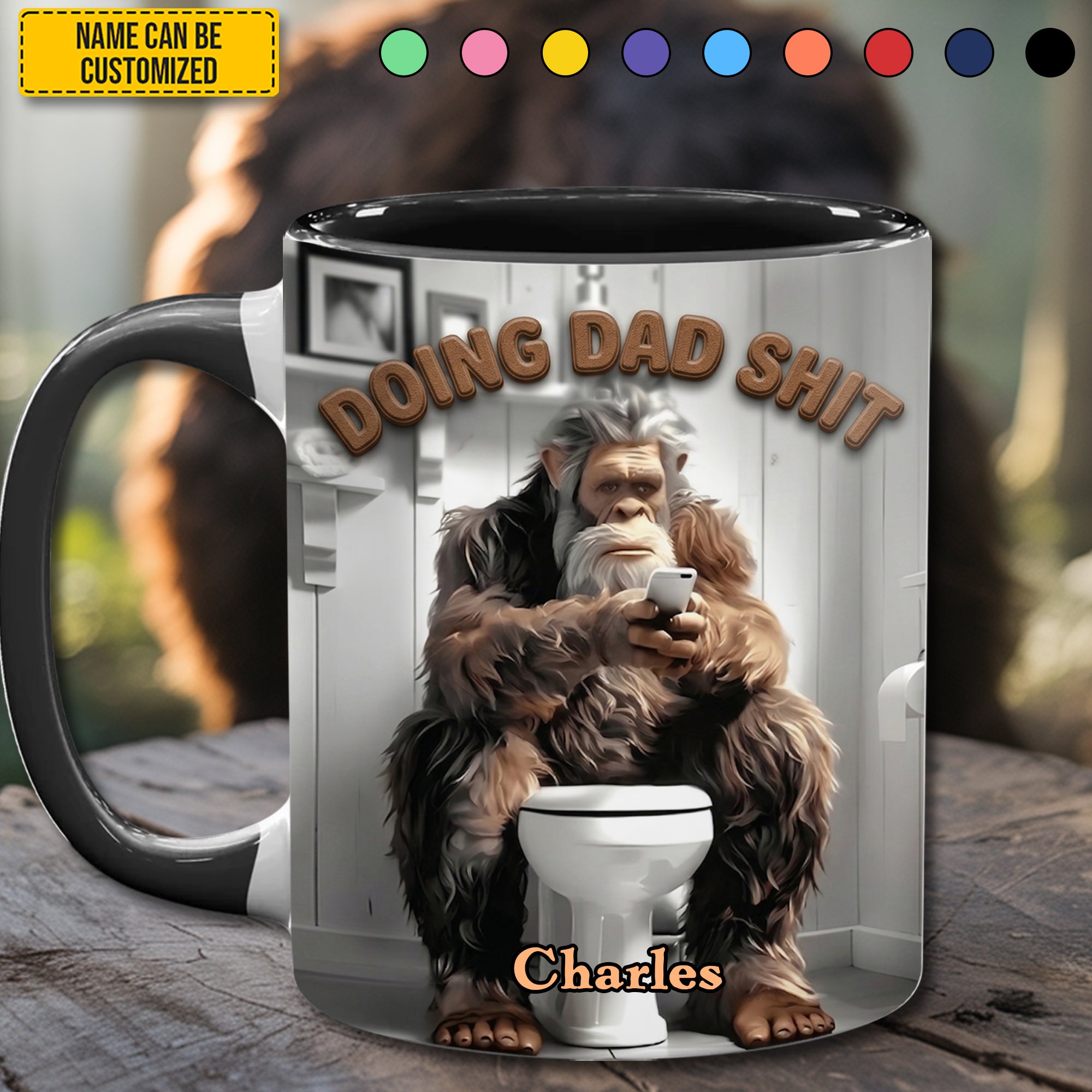 Doing Dad Shit - Personalized Bigfoot Accent Mug