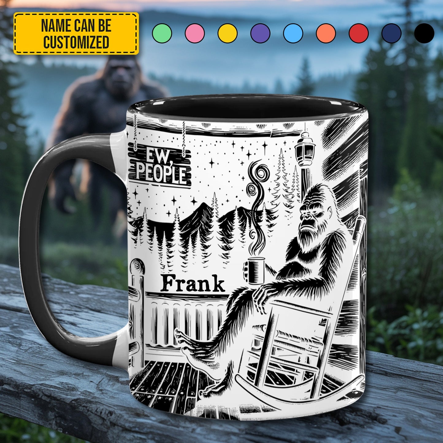 BigFoot Lovers Anniversary – Personalized Bigfoot Accent Mug
