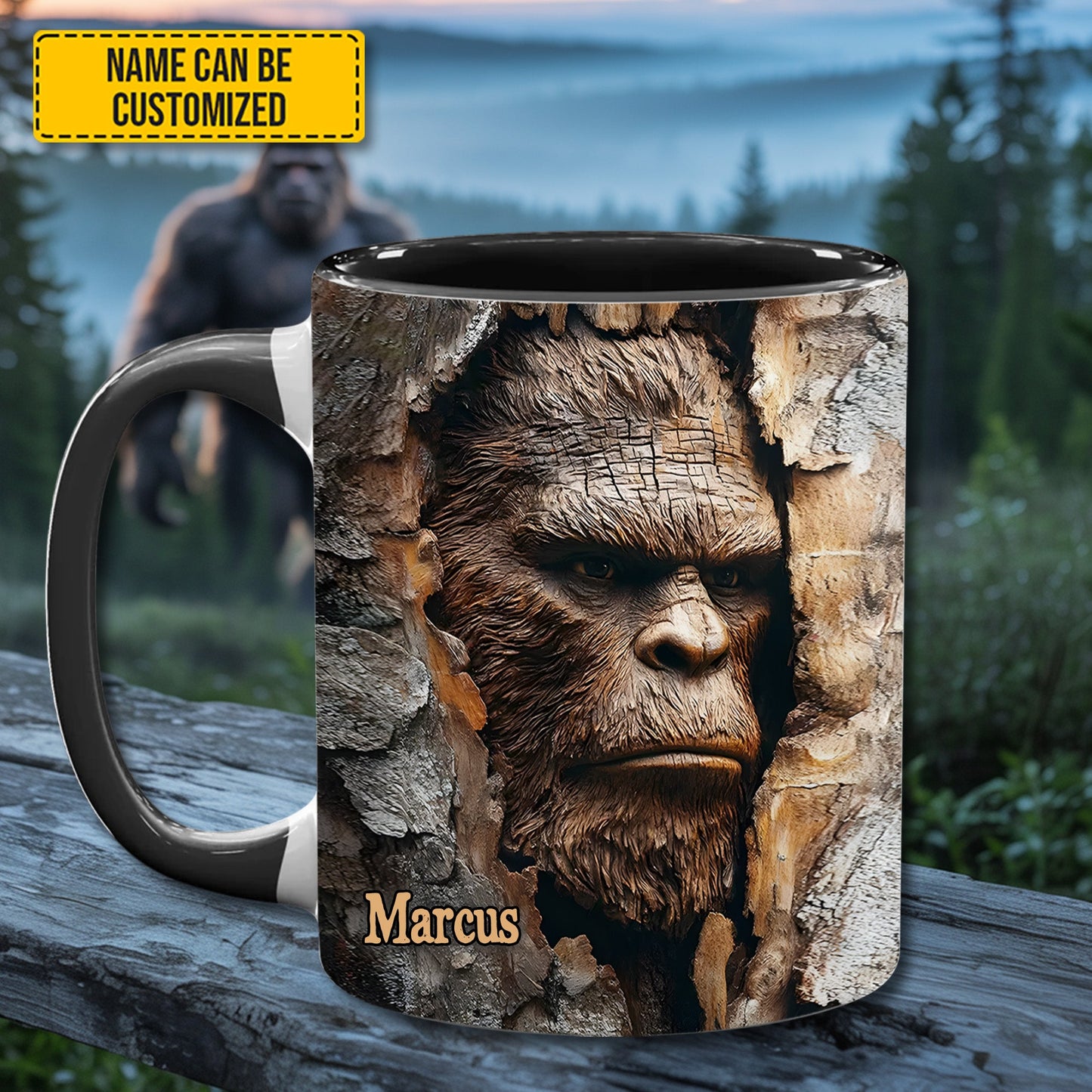 Personalized Bigfoot Forest Accent Mug