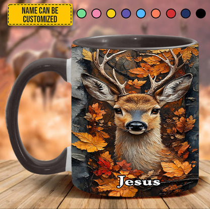 Autumn Stag – Personalized Deer Accent Mug
