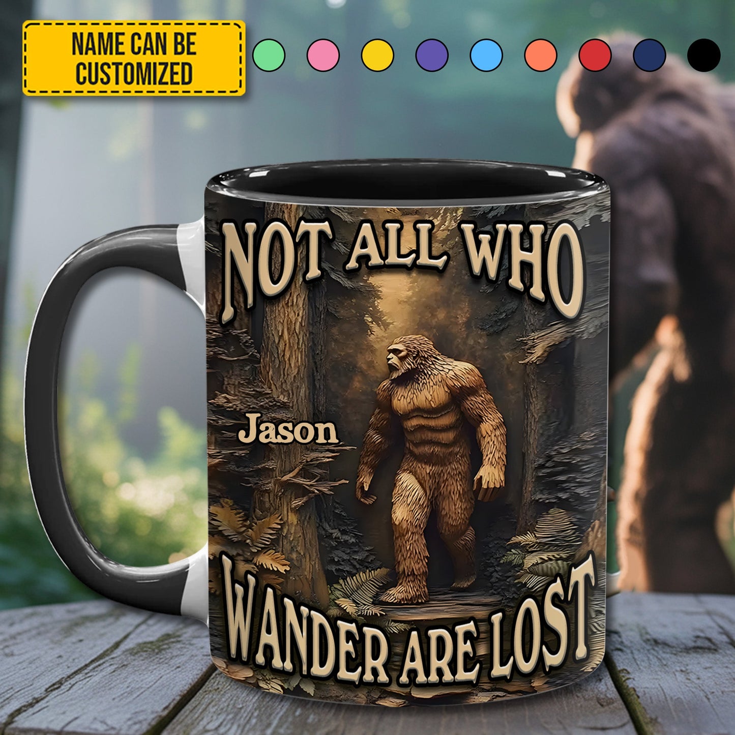 Leave No Trace – Personalized Bigfoot Accent Mug