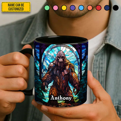 Personalized Bigfoot Stained Glass Accent Mug