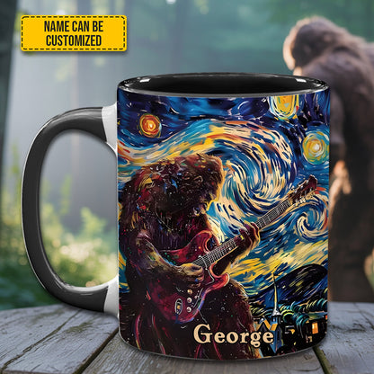 Bigfoot Sasquatch Print Forest Toile Funny Accent Mug