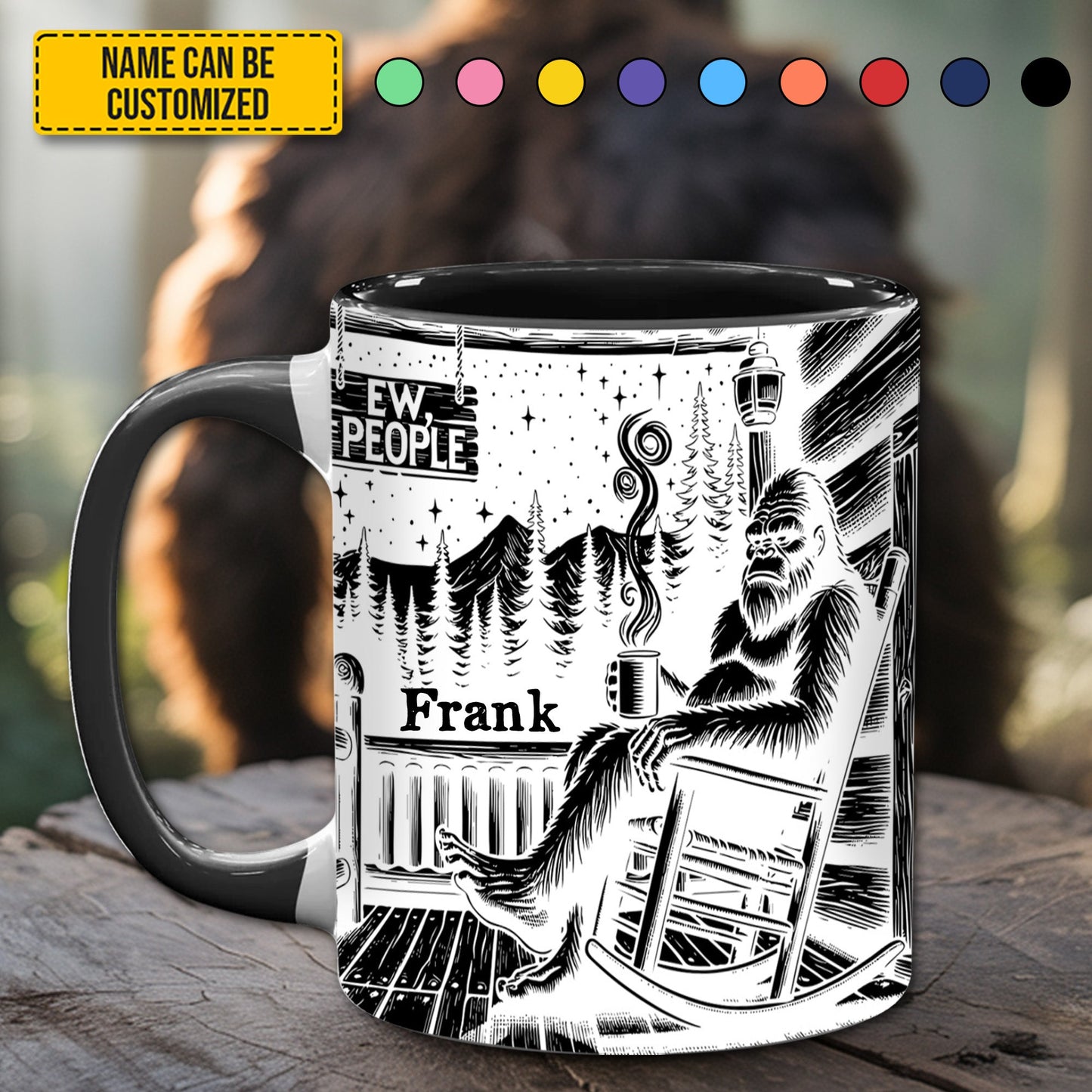 BigFoot Lovers Anniversary – Personalized Bigfoot Accent Mug