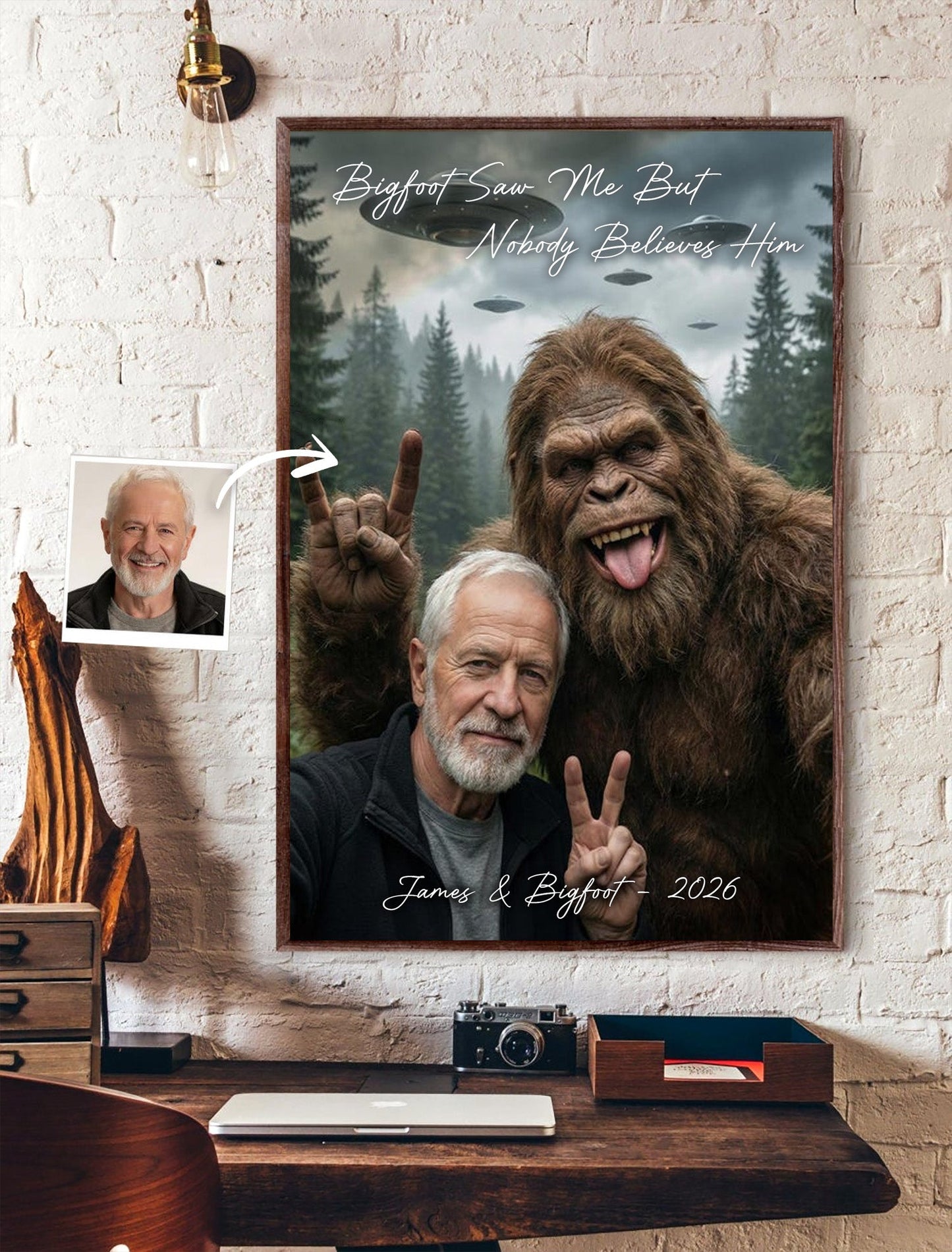 Bigfoot Saw Me But Nobody Believes Him - Personalized Poster Canvas