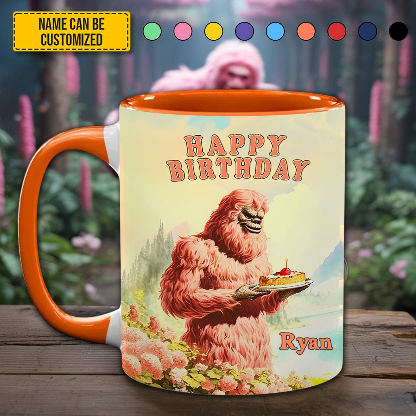 So Glad I Found You - Personalized BigFoot Couple Lovers Anniversary Accent Mug!