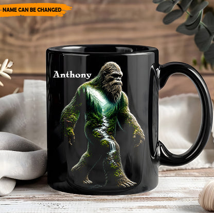 Forest Guardian – Personalized Bigfoot Black Mug
