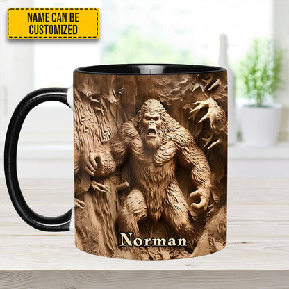 Bigfoot Sasquatch Print Forest Toile Funny - Personalized Accent Mug