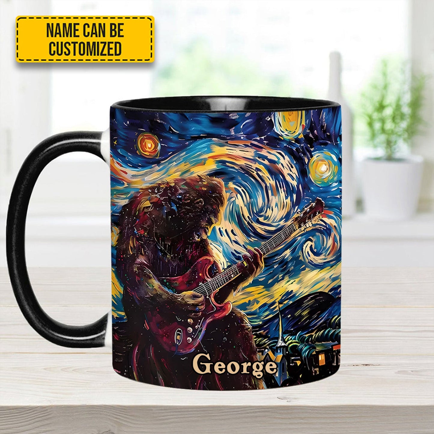 Bigfoot Sasquatch Print Forest Toile Funny Accent Mug