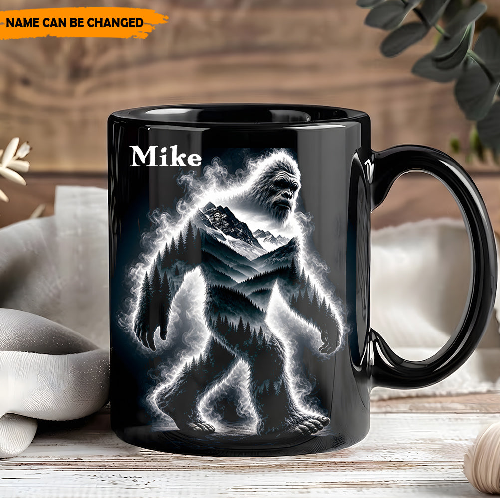 Mountain Spirit – Personalized Bigfoot Black Mug