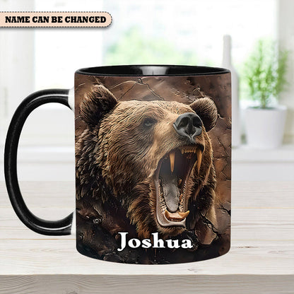 Personalized Grizzly Bear Accent Mug – The Perfect Rustic Gift for Men, Dads, and Nature Lovers.