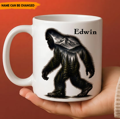 Shadow Of The Wilderness – Personalized Bigfoot White Mug