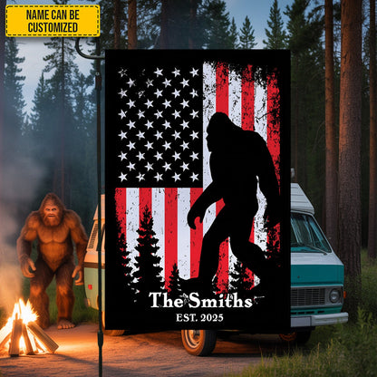 Personalized American Bigfoot Garden Flag, House Flag