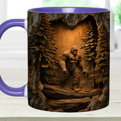Personalized Sasquatch In The Woods Mug – Custom Name Wilderness Accent Mug