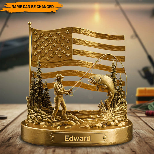 Angler’s Triumph – Personalized Fishing Acrylic Plaque