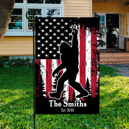 Personalized American Bigfoot Garden Flag, House Flag