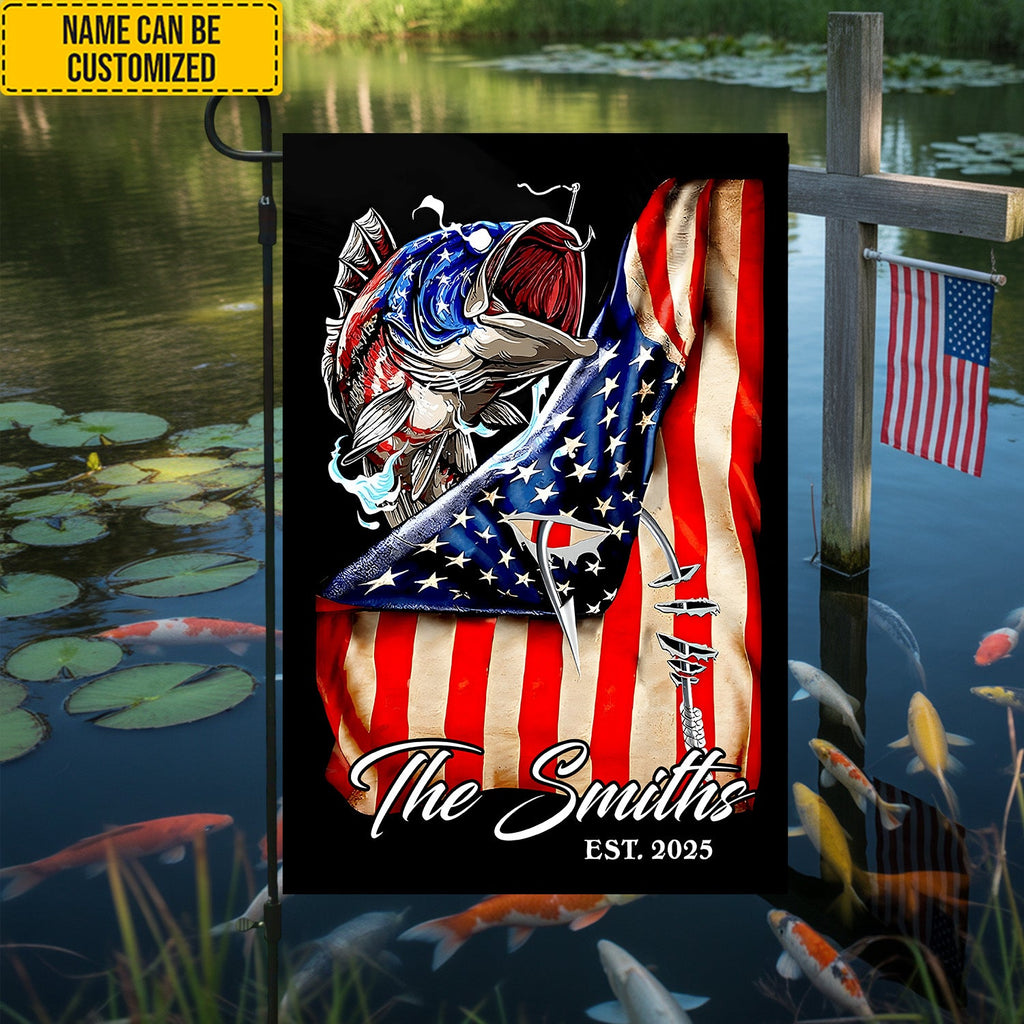 Personalized Fishing Flag Garden