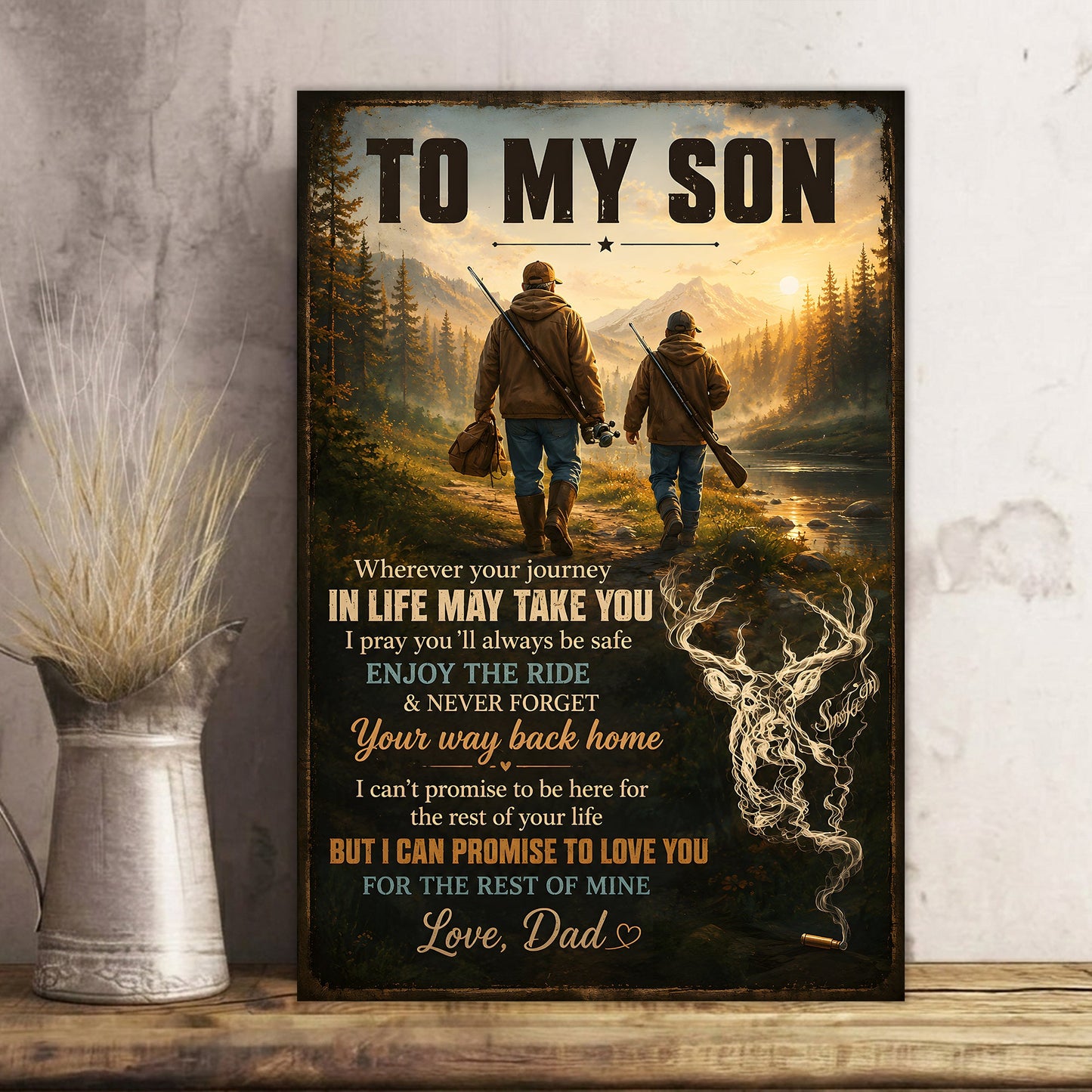 To My Son Hunting Poster Canvas