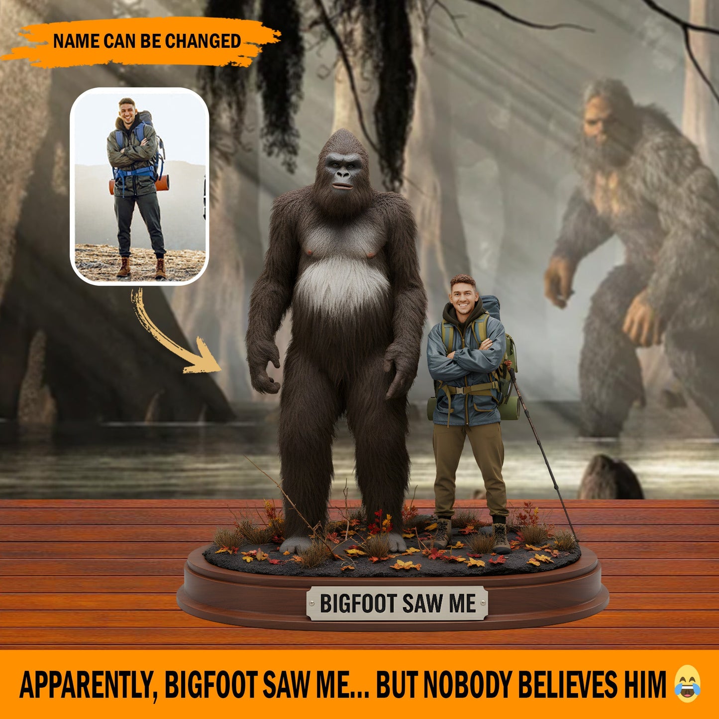 The Day Bigfoot Saw Me – Personalized Funny Memory Acrylic Plaque