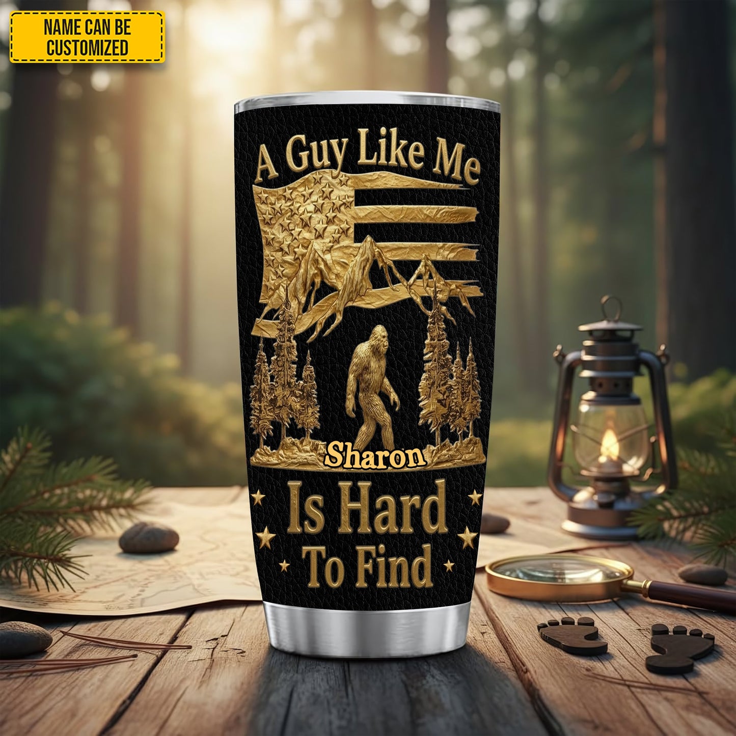 Personalized Bigfoot Tumbler – Funny Gift for Him, Husband, Dad, Bigfoot Lovers
