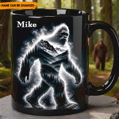 Mountain Spirit – Personalized Bigfoot Black Mug