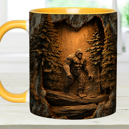 Personalized Sasquatch In The Woods Mug – Custom Name Wilderness Accent Mug