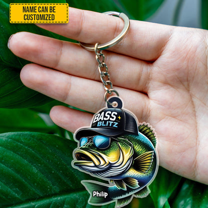 Bass Blitz – Personalized Fishing Keychain