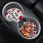 One Boujee Heifer Pink Highland Cow Car Coaster