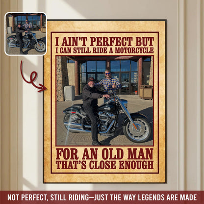 Custom Motorcycle Photo Poster & Canvas for Old Men