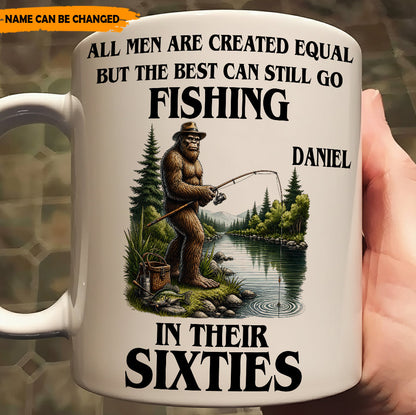 Fishing Life In Their Sixties - Personalized Fishing White Mug