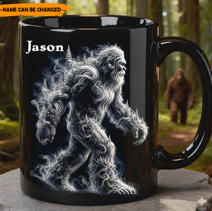 Spirit in the Smoke – Personalized Bigfoot Black Mug