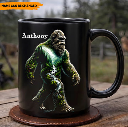 Forest Guardian – Personalized Bigfoot Black Mug