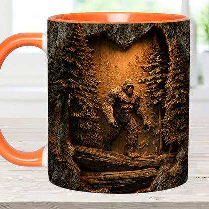 Personalized Sasquatch In The Woods Mug – Custom Name Wilderness Accent Mug