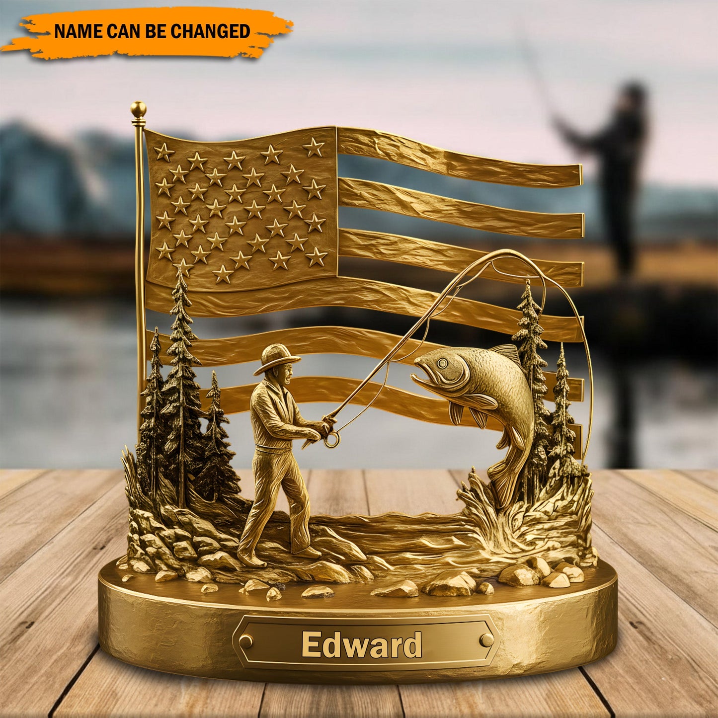 Angler’s Triumph – Personalized Fishing Acrylic Plaque